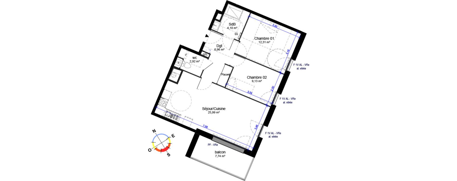 Appartement T3 de 61,42 m2 &agrave; Orl&eacute;ans Barri&egrave;re st-marc - la fontaine
