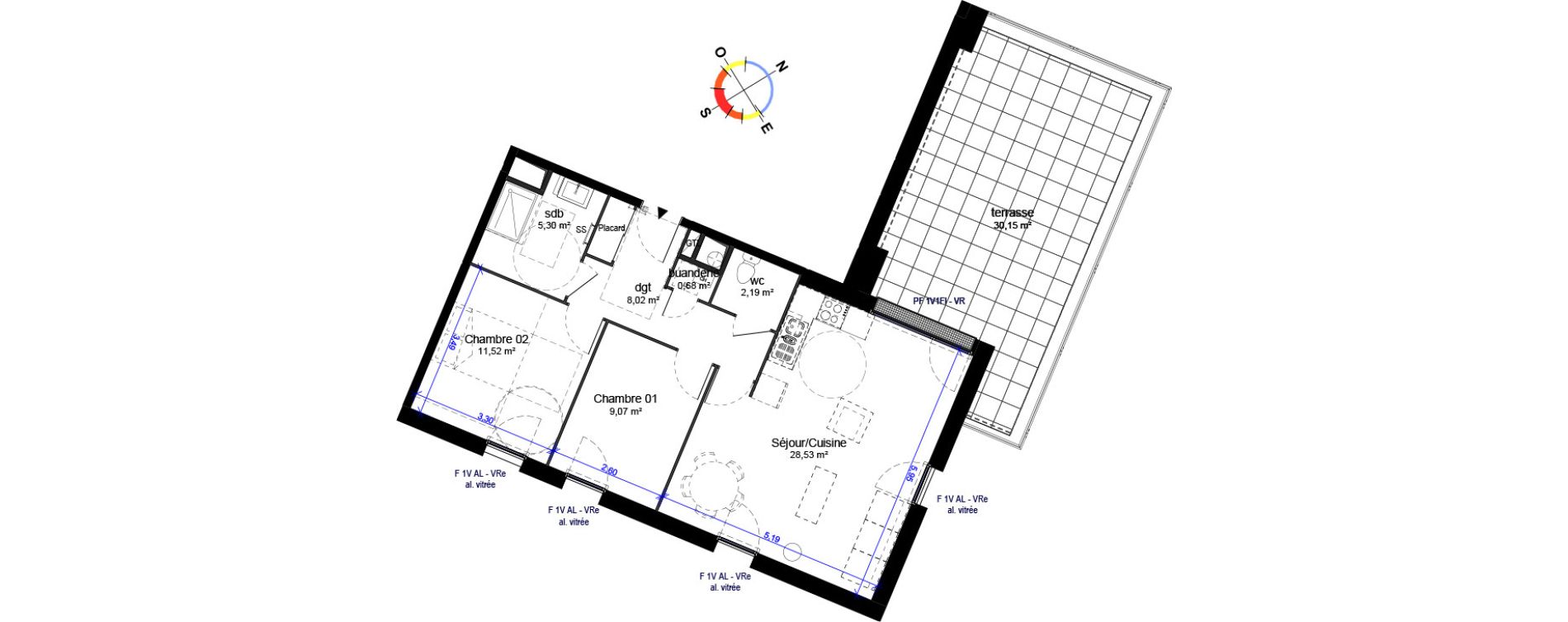 Appartement T3 de 65,32 m2 &agrave; Orl&eacute;ans Barri&egrave;re st-marc - la fontaine