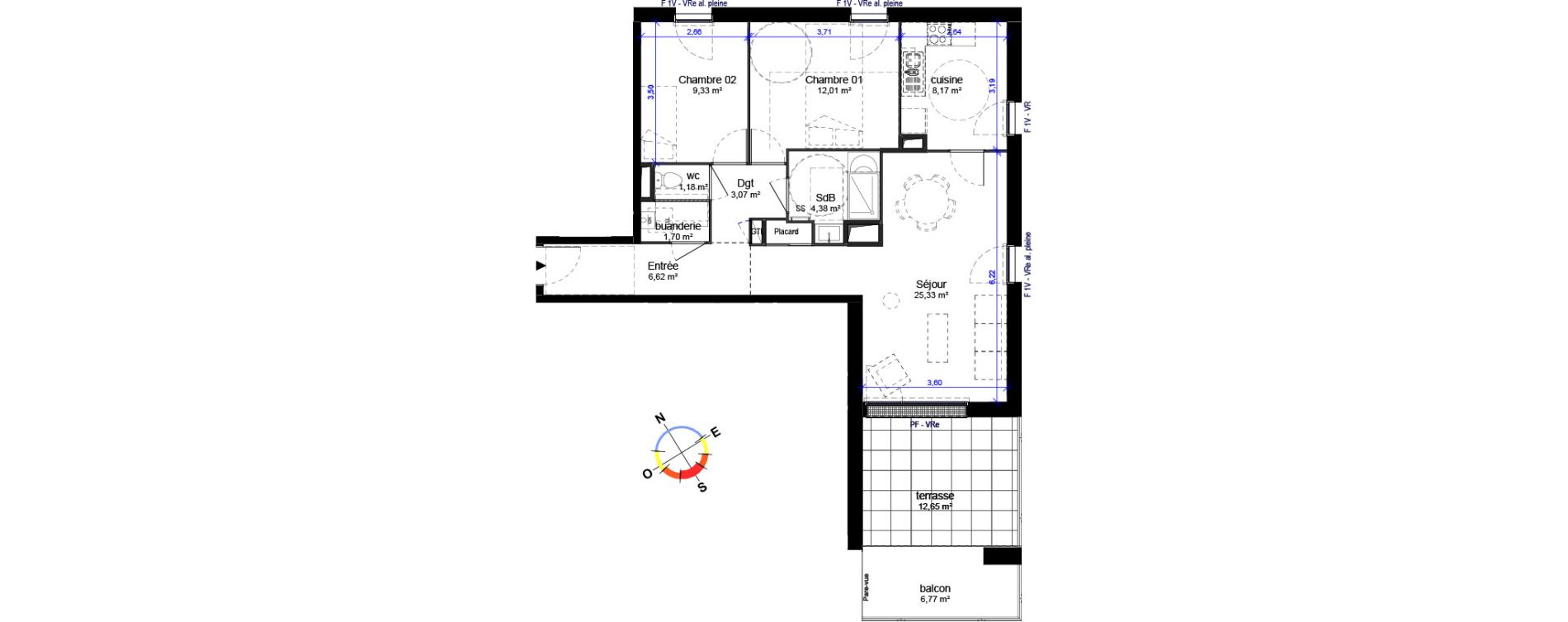 Appartement T3 de 71,79 m2 &agrave; Orl&eacute;ans Barri&egrave;re st-marc - la fontaine