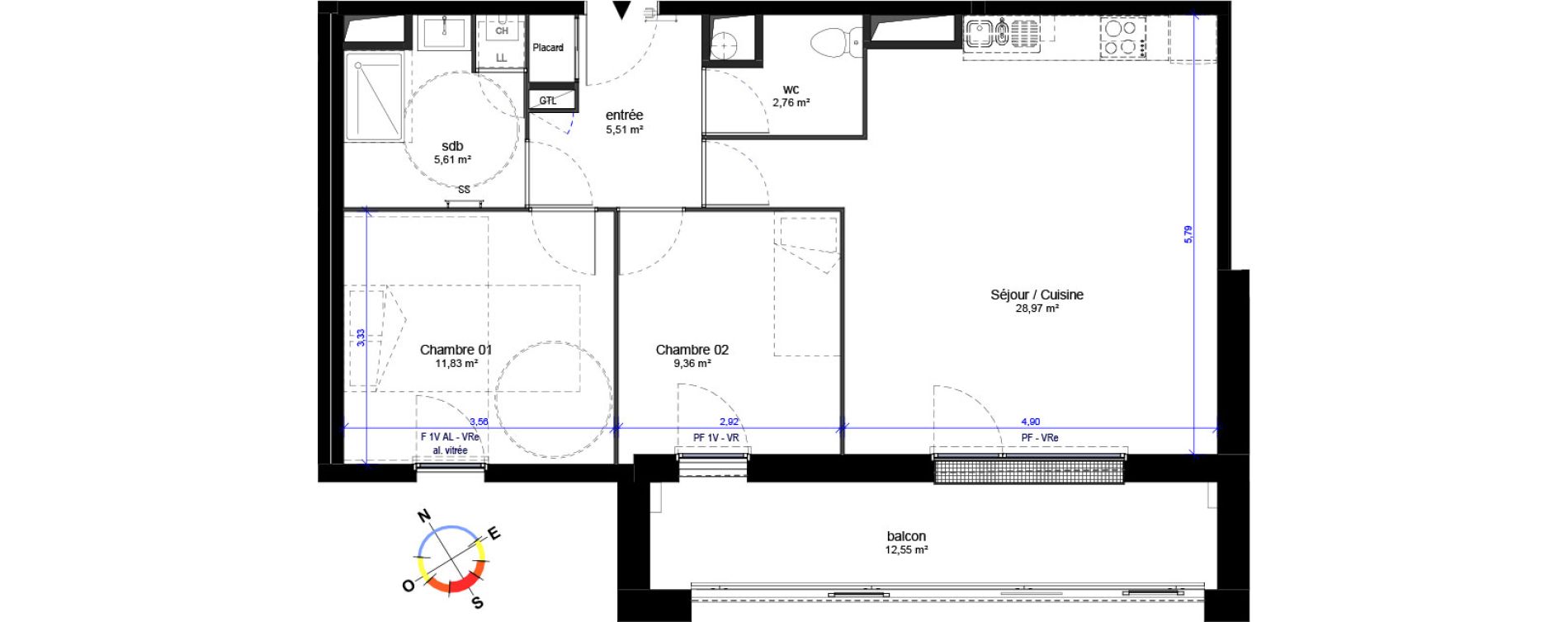 Appartement T3 de 64,04 m2 &agrave; Orl&eacute;ans Barri&egrave;re st-marc - la fontaine