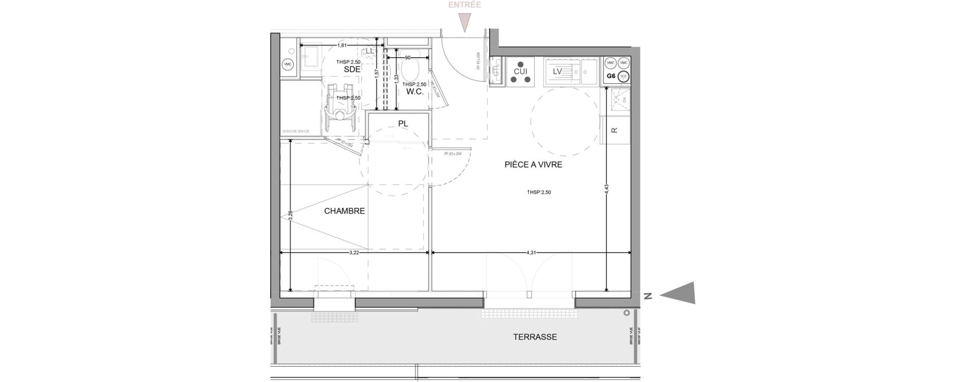 Appartement T2 de 38,48 m2 &agrave; Orl&eacute;ans Saint marc - faubourg bourgogne - argonne sud