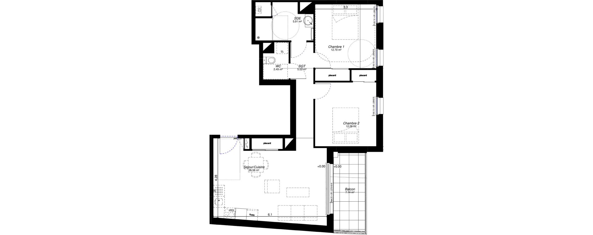 Appartement T3 de 65,49 m2 &agrave; Orl&eacute;ans Corne de cerf - guignegault