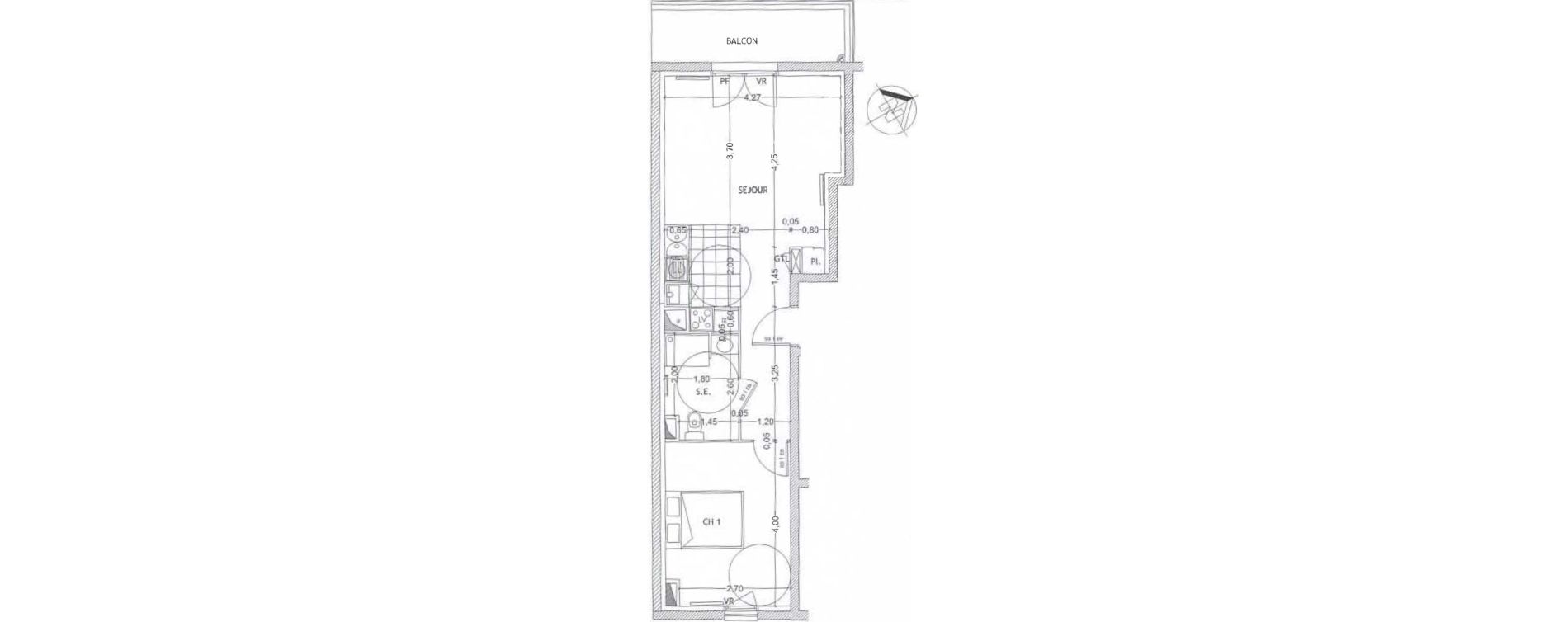 Appartement T2 de 43,49 m2 &agrave; Orl&eacute;ans Ch&acirc;teaudun - dunois - faubourg bannier