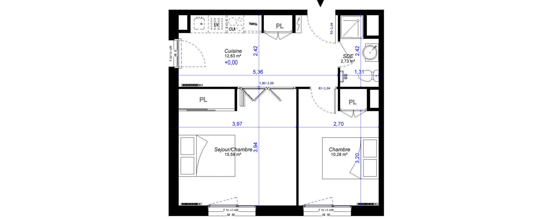 Appartement T2 de 41,24 m2 &agrave; Orl&eacute;ans Sapins - poincar&eacute; est