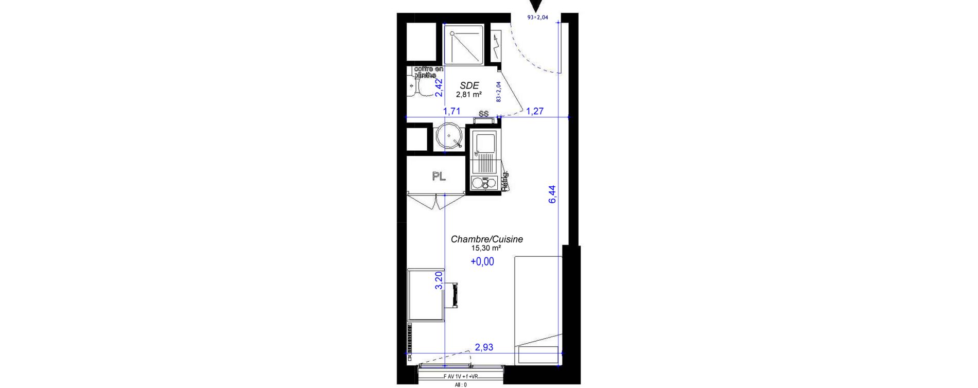 Appartement T1 de 18,11 m2 &agrave; Orl&eacute;ans Sapins - poincar&eacute; est