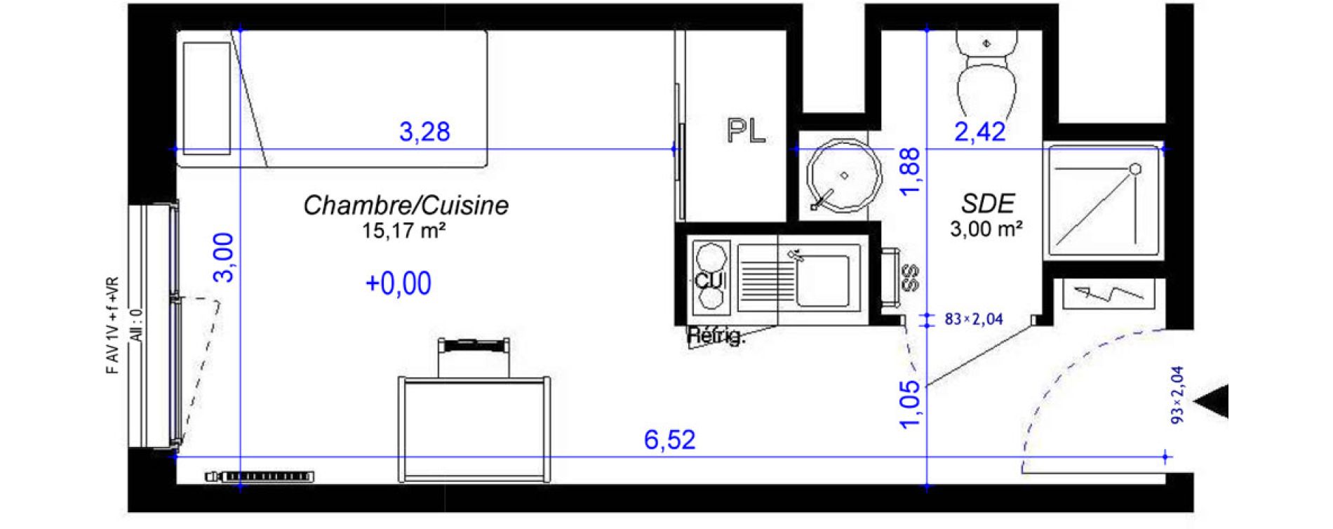 Appartement T1 de 18,17 m2 &agrave; Orl&eacute;ans Sapins - poincar&eacute; est