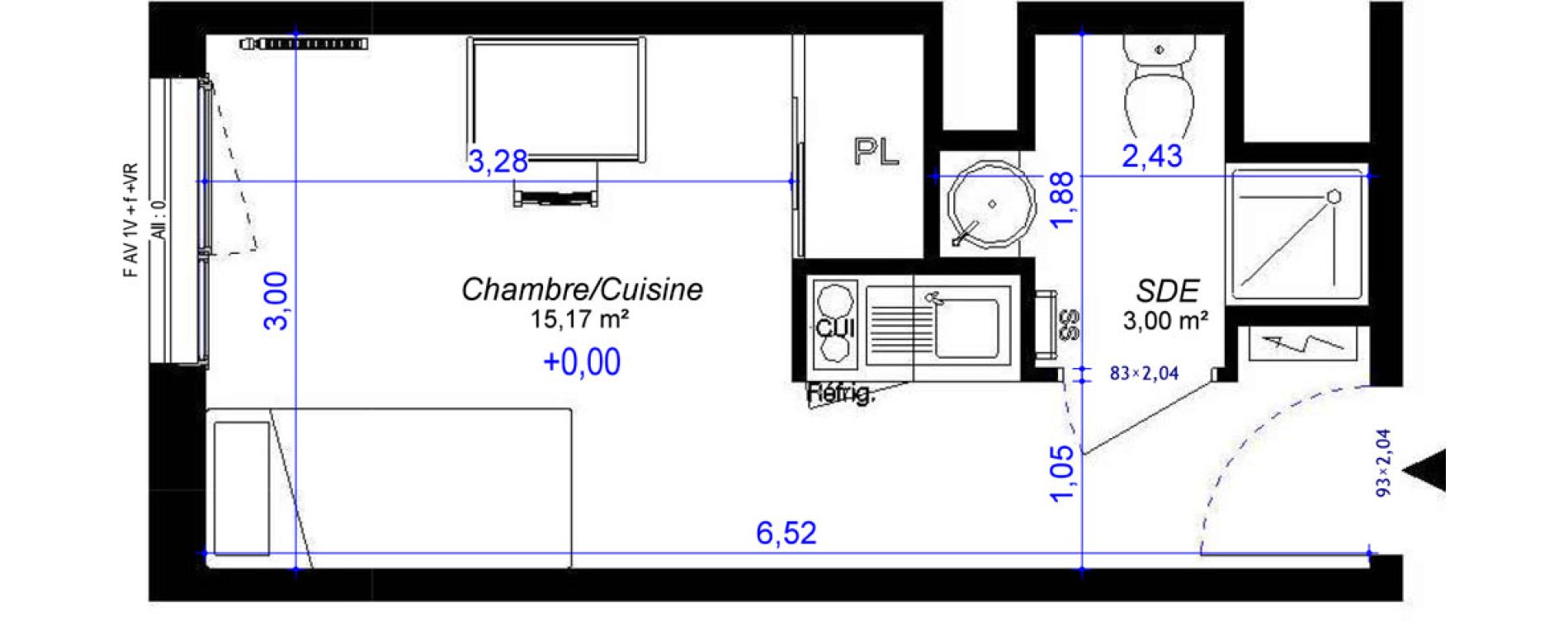 Appartement T1 de 18,17 m2 &agrave; Orl&eacute;ans Sapins - poincar&eacute; est