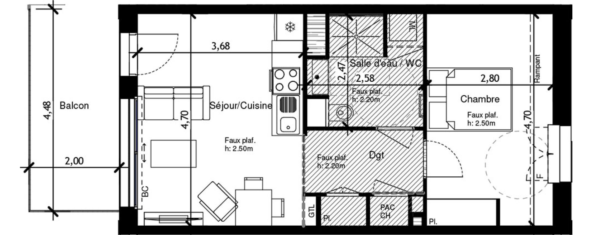 Appartement T2 de 40,66 m2 &agrave; Orl&eacute;ans Beaumont - vauquois