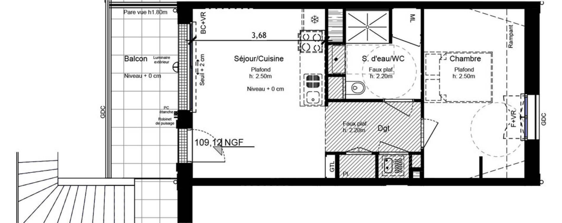 Appartement T2 de 40,66 m2 &agrave; Orl&eacute;ans Beaumont - vauquois