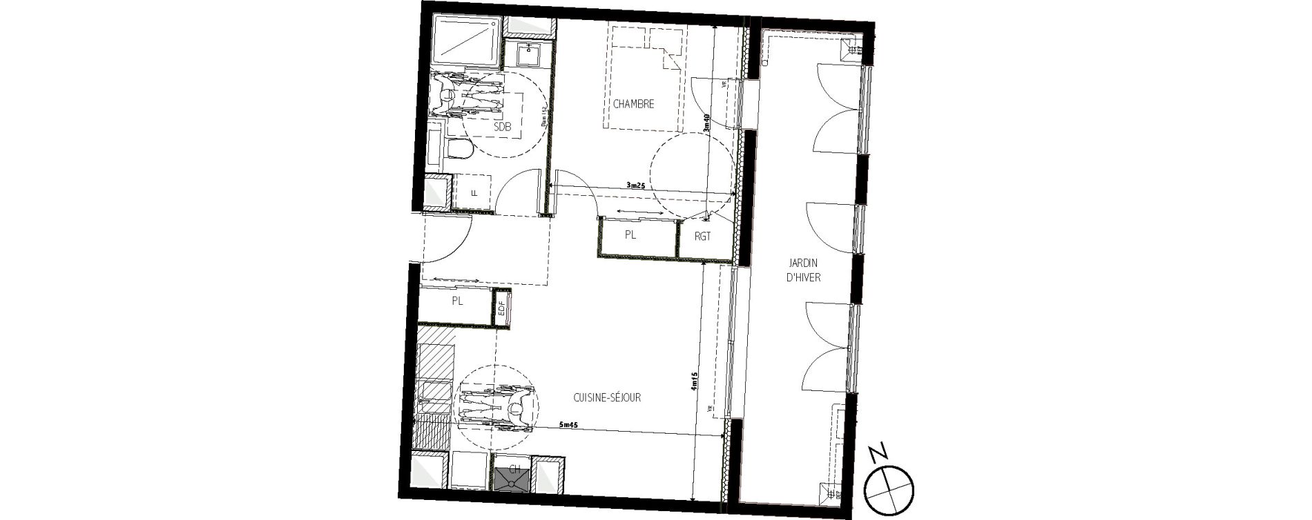 Appartement T2 de 43,14 m2 &agrave; Orl&eacute;ans Madeleine