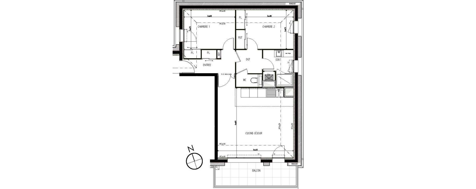 Appartement T3 de 64,64 m2 &agrave; Orl&eacute;ans Madeleine