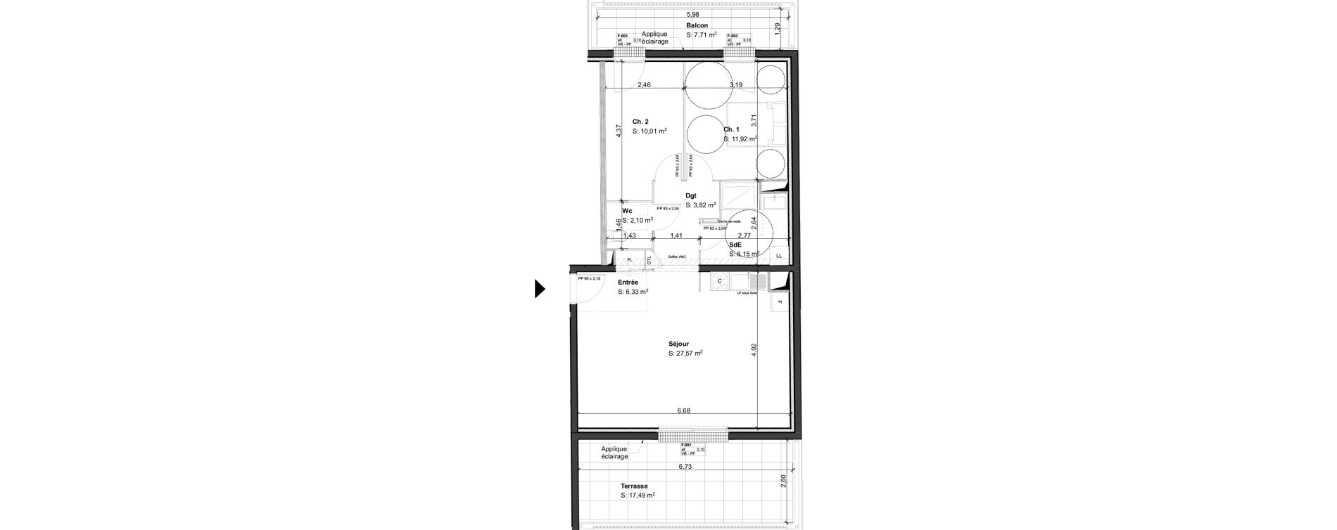 Appartement T3 de 67,90 m2 &agrave; Orl&eacute;ans Saint-marceau