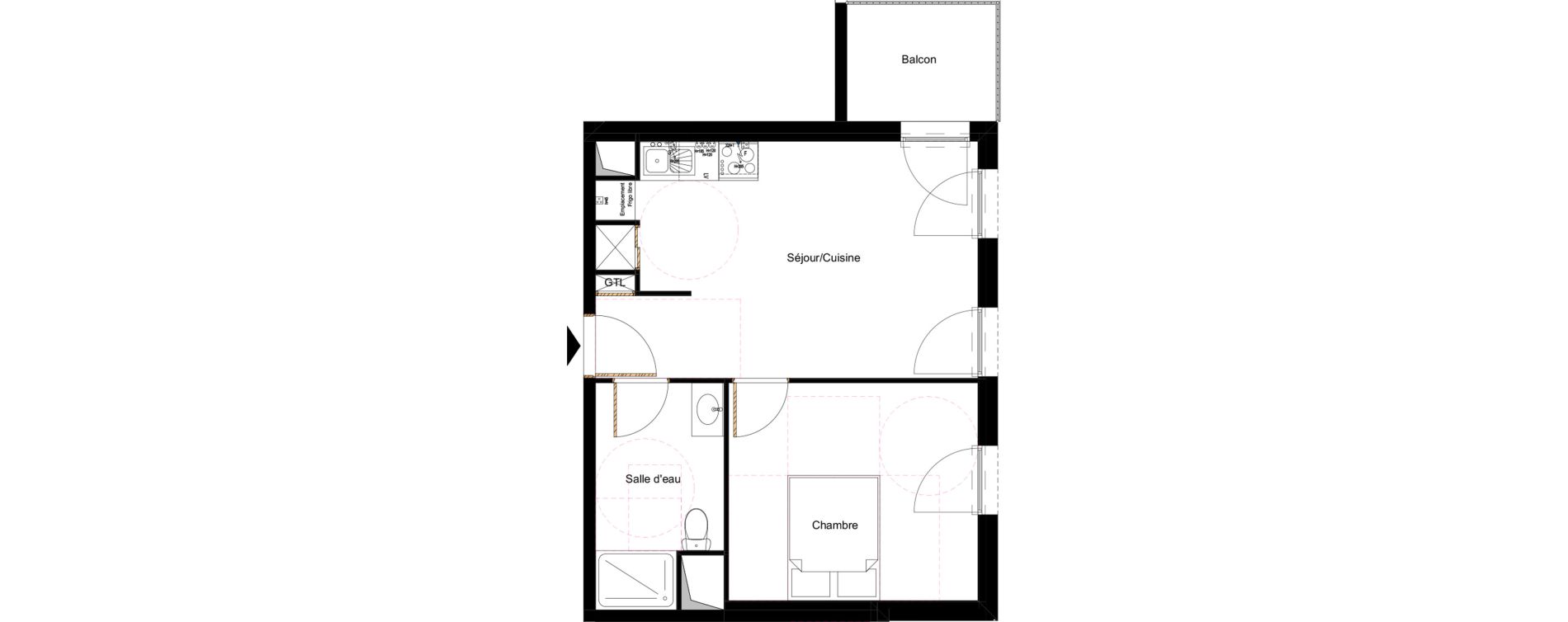 Appartement T2 de 38,77 m2 &agrave; Orl&eacute;ans Saint-marceau