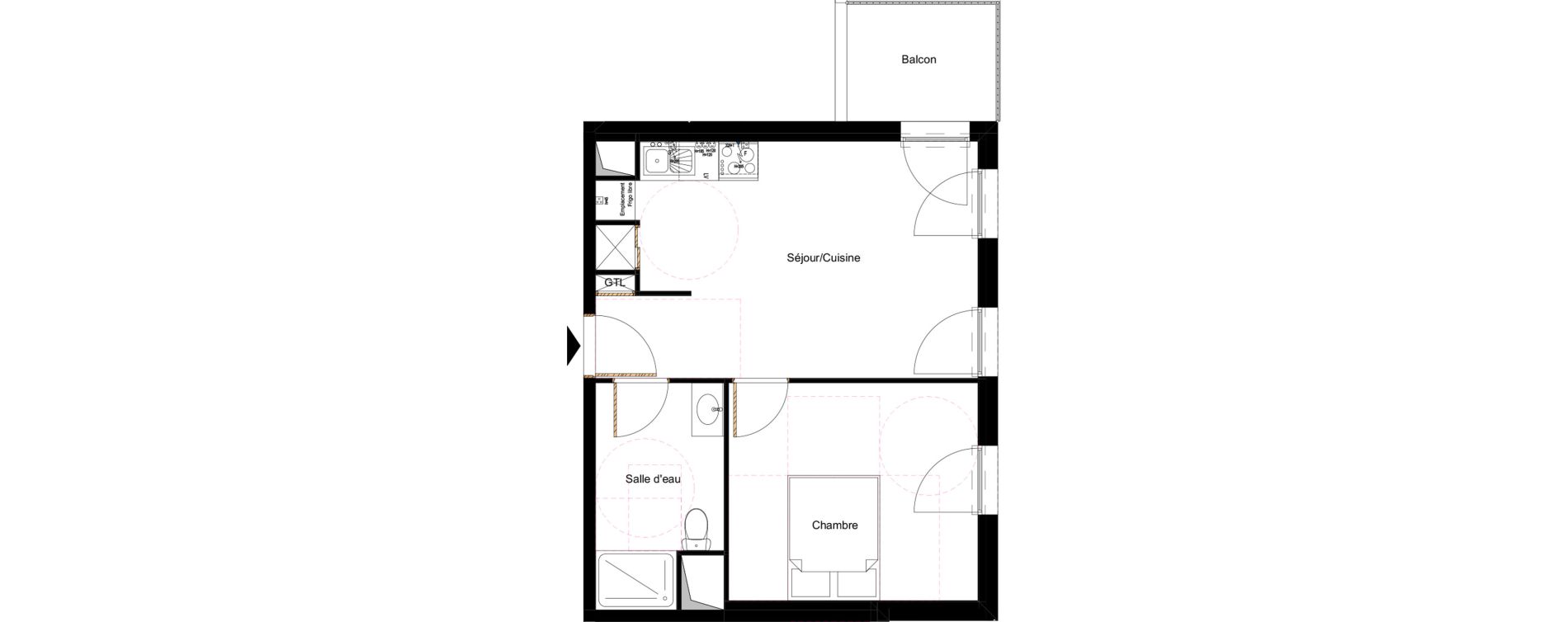 Appartement T2 de 38,77 m2 &agrave; Orl&eacute;ans Saint-marceau