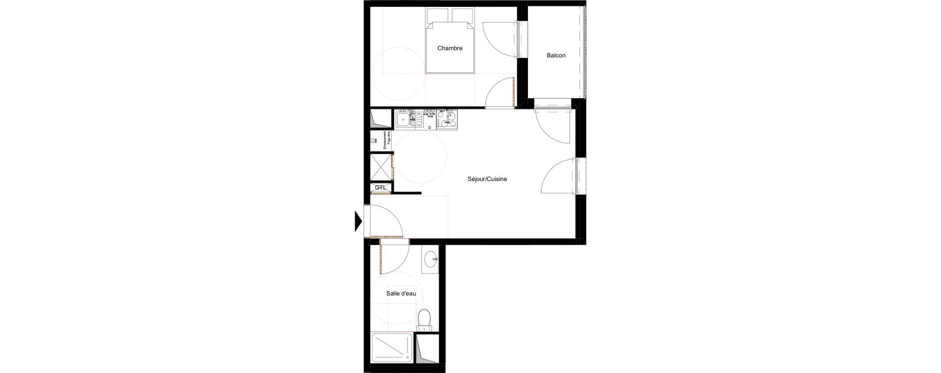 Appartement T2 de 38,23 m2 &agrave; Orl&eacute;ans Saint-marceau