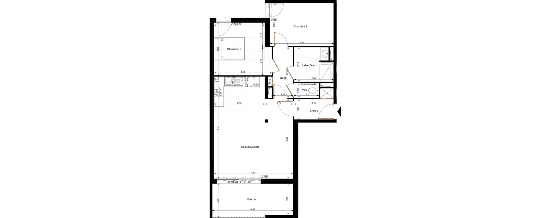 Appartement T3 de 62,64 m2 &agrave; Orl&eacute;ans Saint-marceau