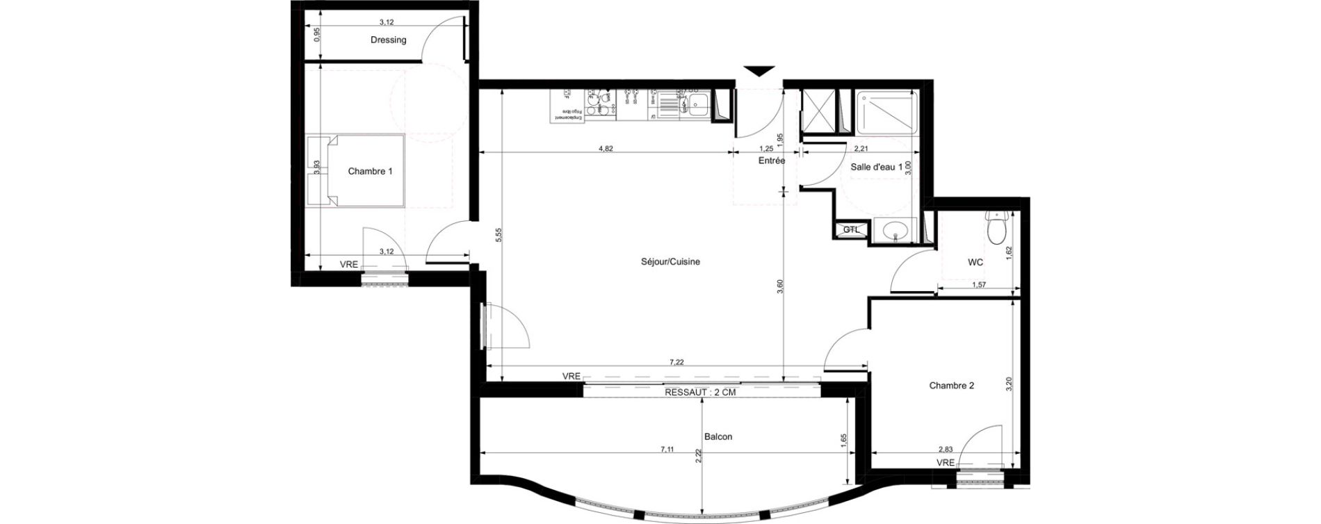 Appartement T3 de 70,35 m2 &agrave; Orl&eacute;ans Saint-marceau