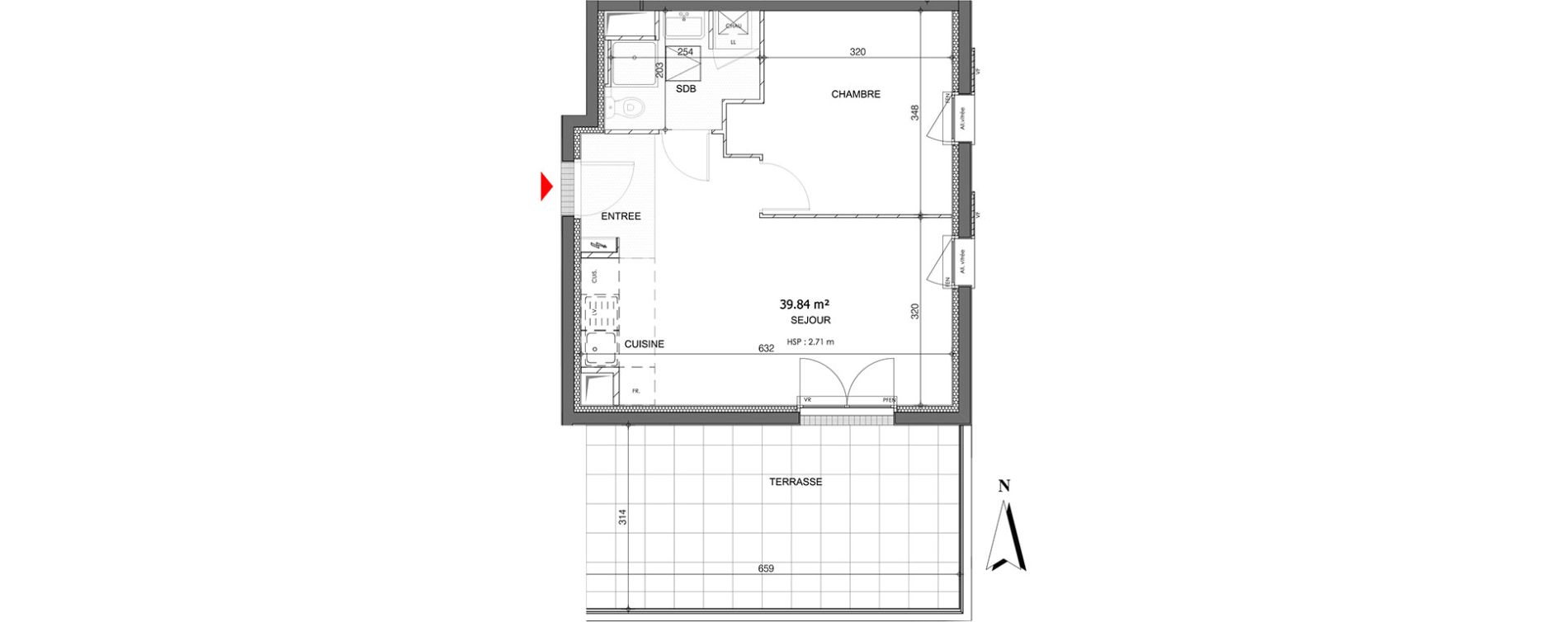 Appartement T2 de 39,84 m2 &agrave; Saint-Jean-De-Braye Centre