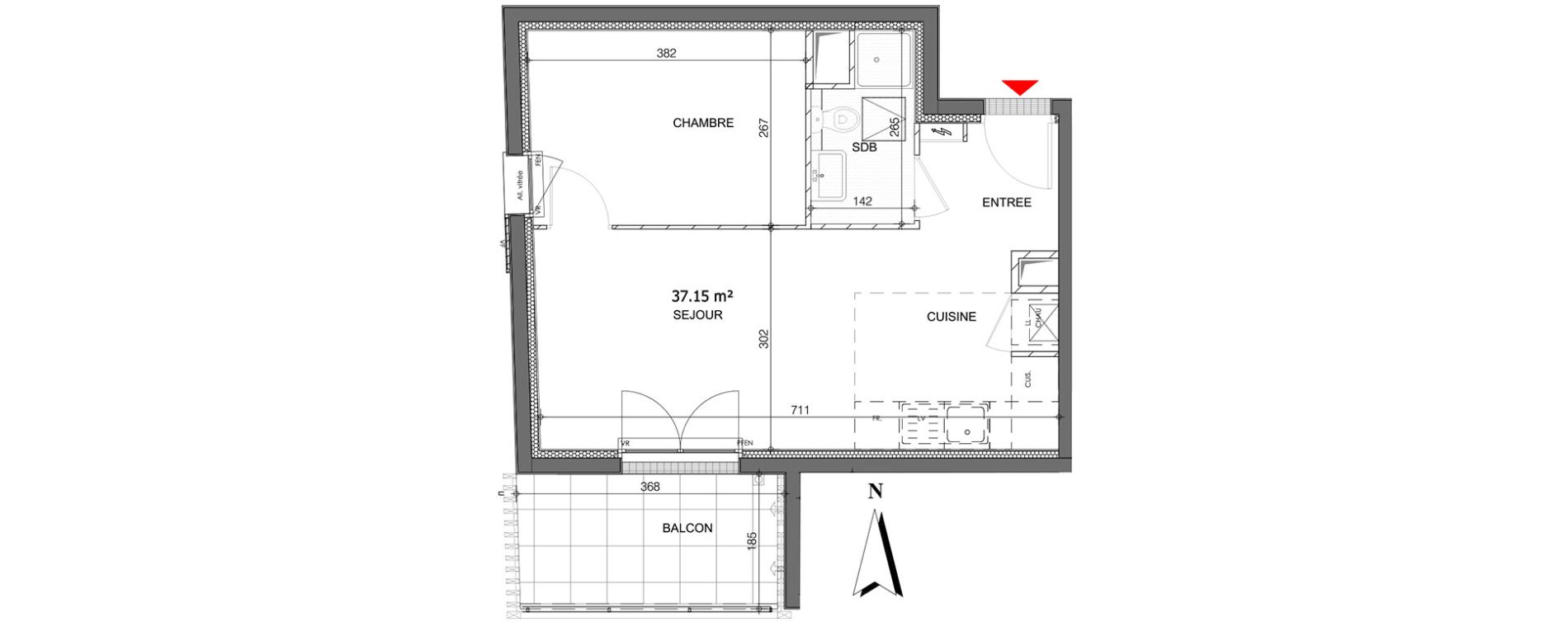 Appartement T2 de 37,15 m2 &agrave; Saint-Jean-De-Braye Centre