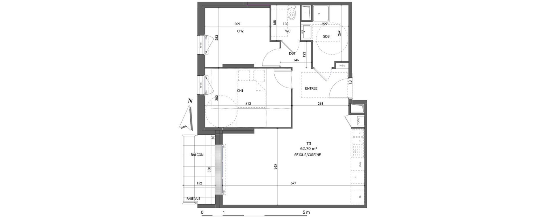 Appartement T3 de 62,70 m2 &agrave; Saint-Jean-De-Braye Centre