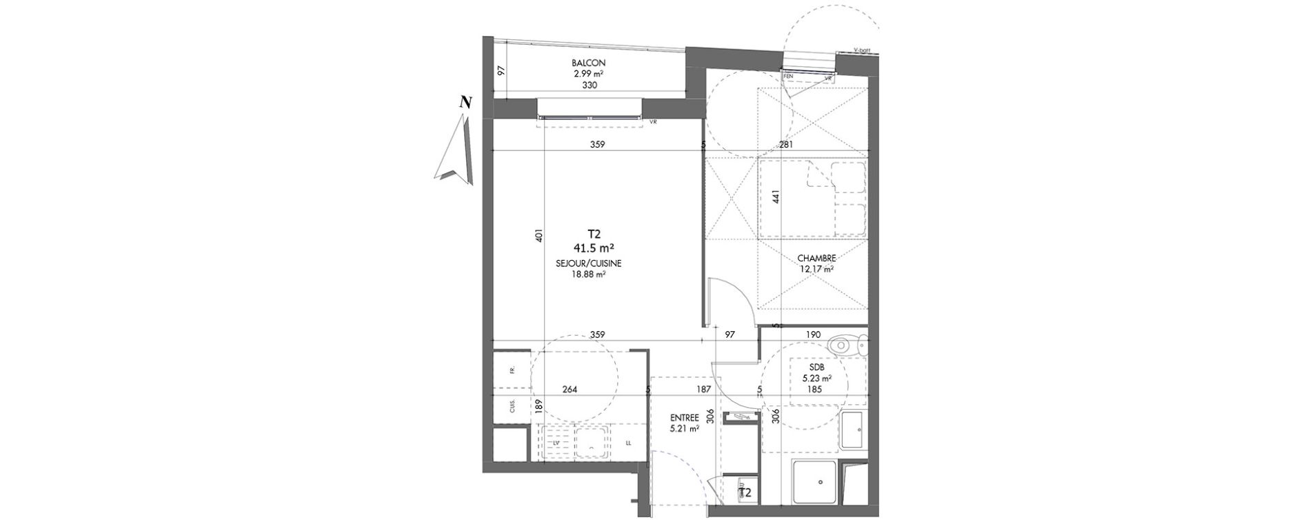Appartement T2 de 41,50 m2 &agrave; Saint-Jean-De-Braye Centre