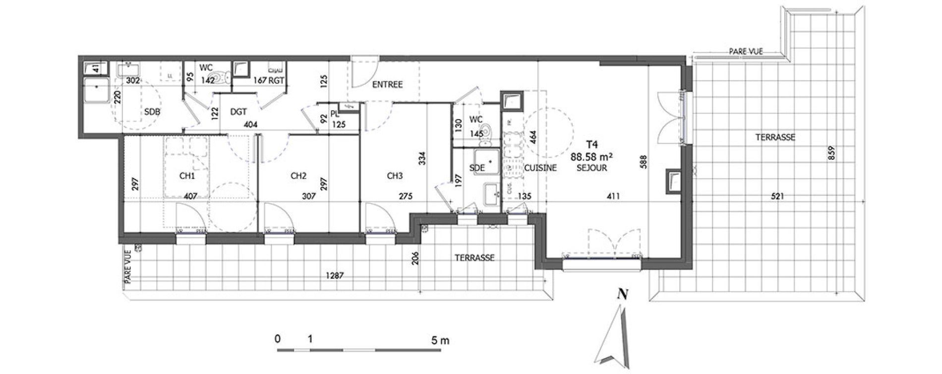 Appartement T4 de 88,58 m2 &agrave; Saint-Jean-De-Braye Centre