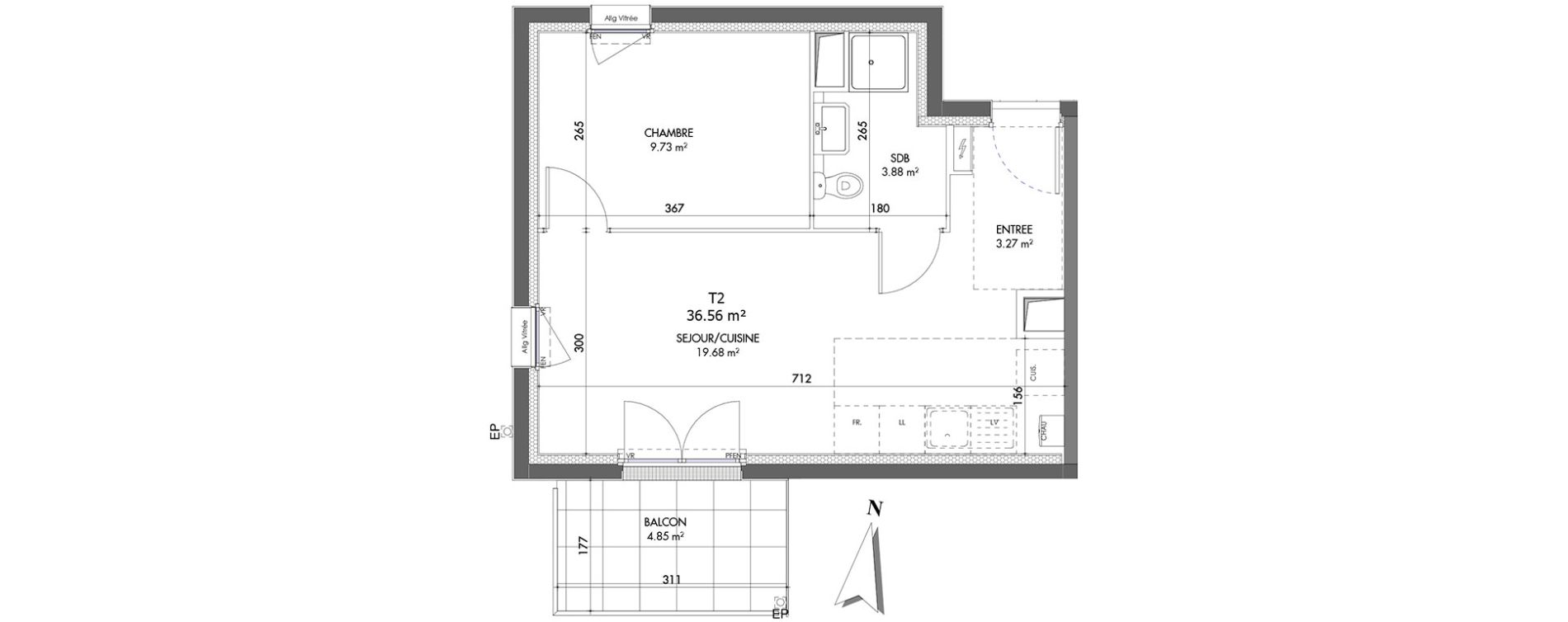 Appartement T2 de 36,56 m2 &agrave; Saint-Jean-De-Braye Centre