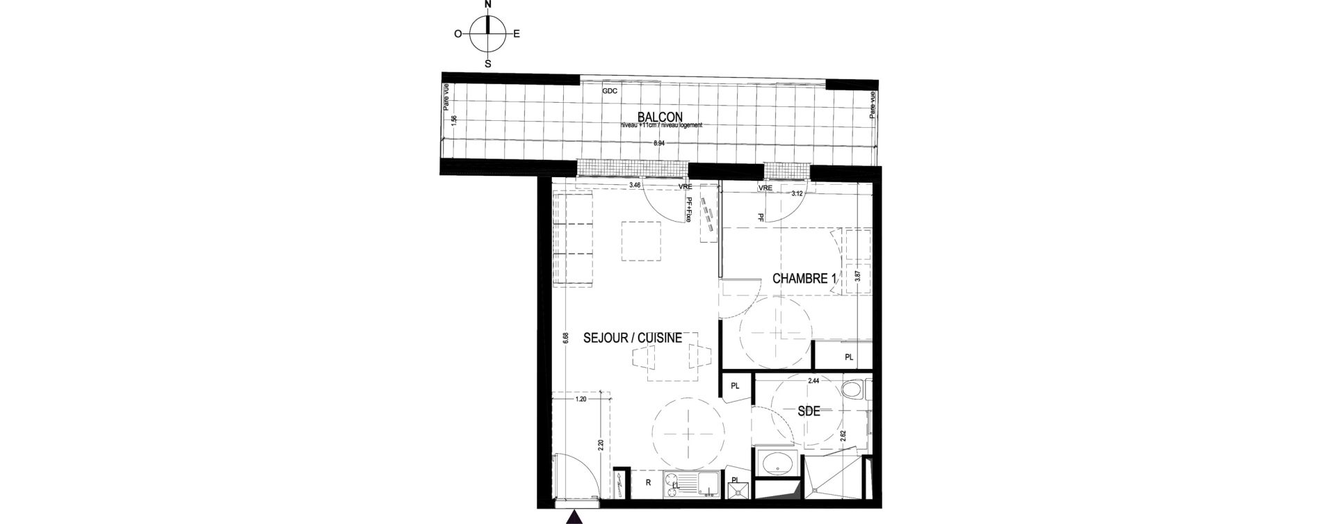 Appartement T2 de 42,28 m2 &agrave; Saint-Jean-De-Braye Centre