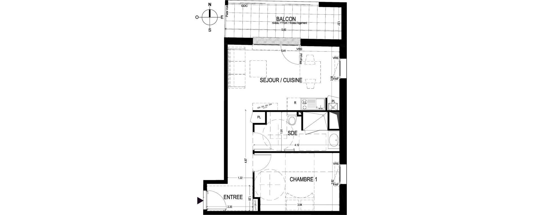 Appartement T2 de 42,79 m2 &agrave; Saint-Jean-De-Braye Centre