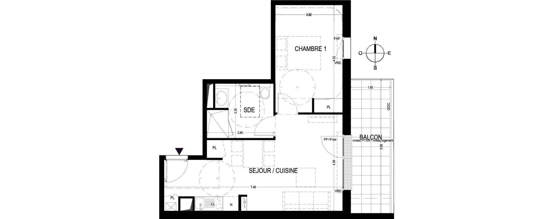 Appartement T2 de 41,87 m2 &agrave; Saint-Jean-De-Braye Centre