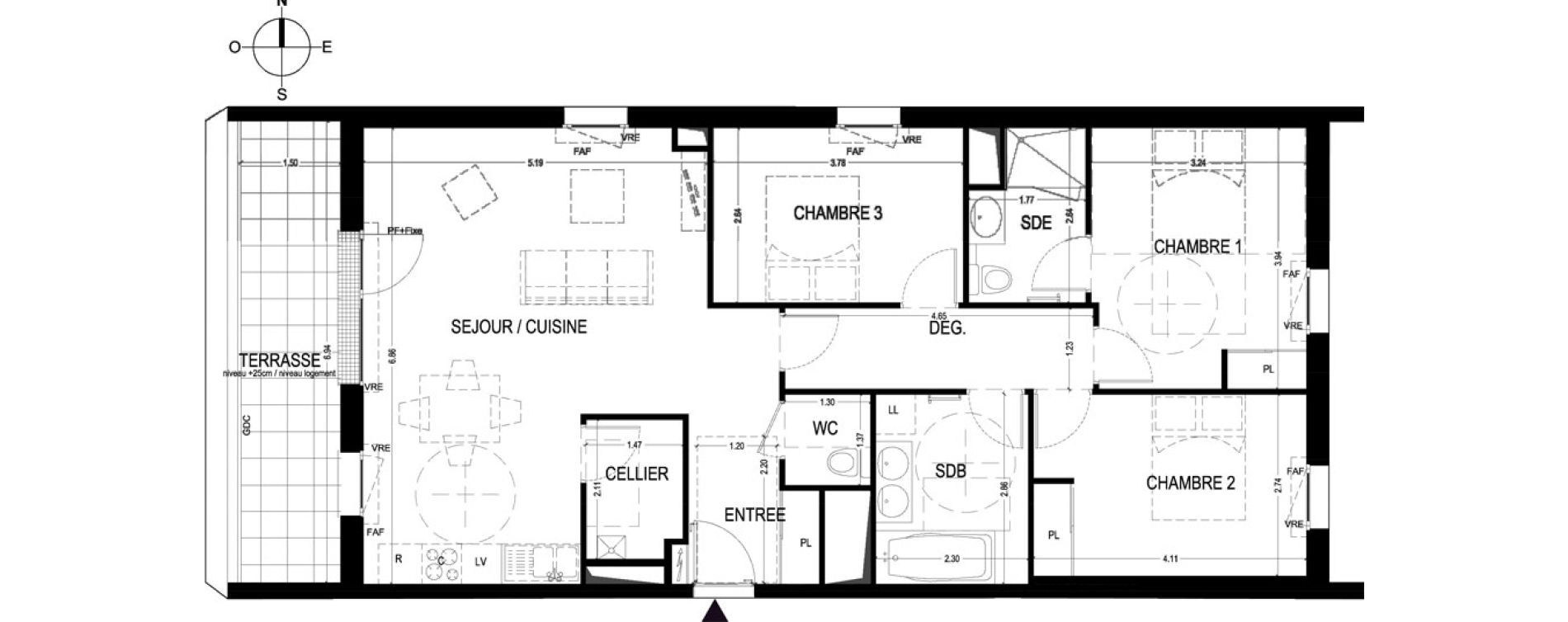 Appartement T4 de 91,61 m2 &agrave; Saint-Jean-De-Braye Centre