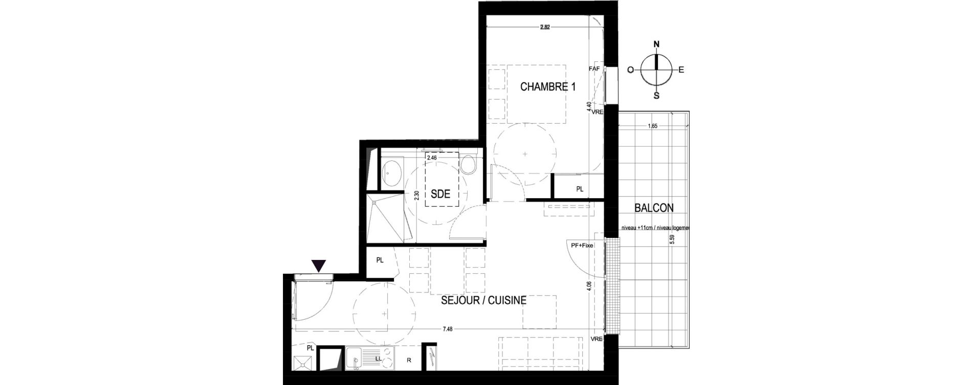 Appartement T2 de 41,53 m2 &agrave; Saint-Jean-De-Braye Centre