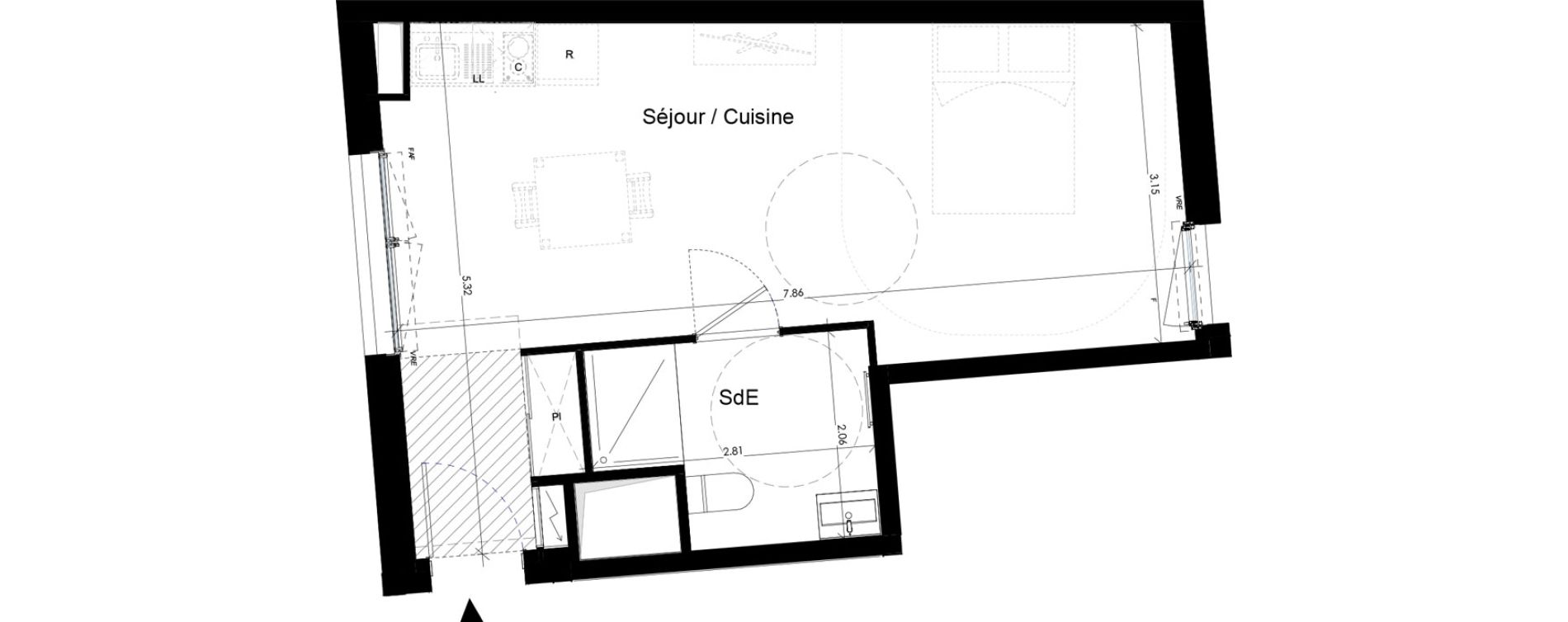 Appartement T1 de 32,90 m2 &agrave; Saint-Jean-De-Braye Le hameau