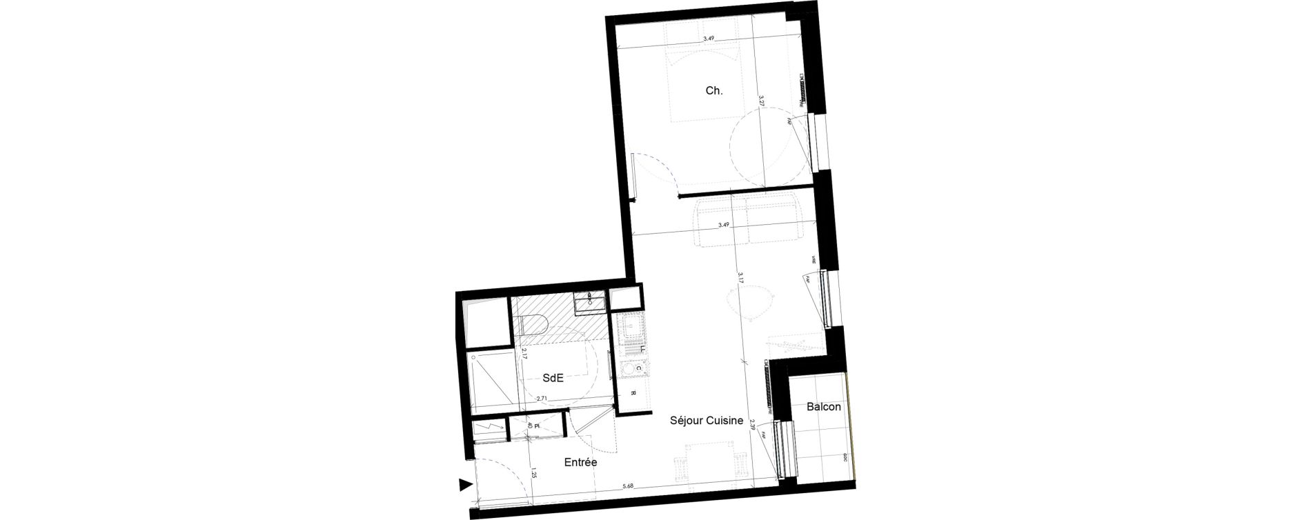Appartement T2 de 39,24 m2 &agrave; Saint-Jean-De-Braye Le hameau