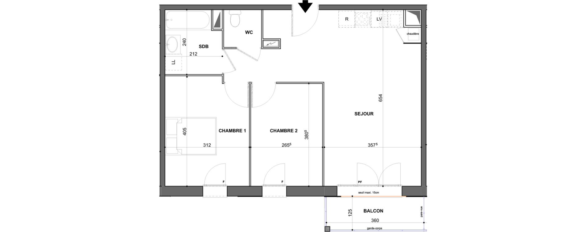 Appartement T3 de 60,00 m2 &agrave; Saint-Jean-De-Braye Puits de ville - centre ville