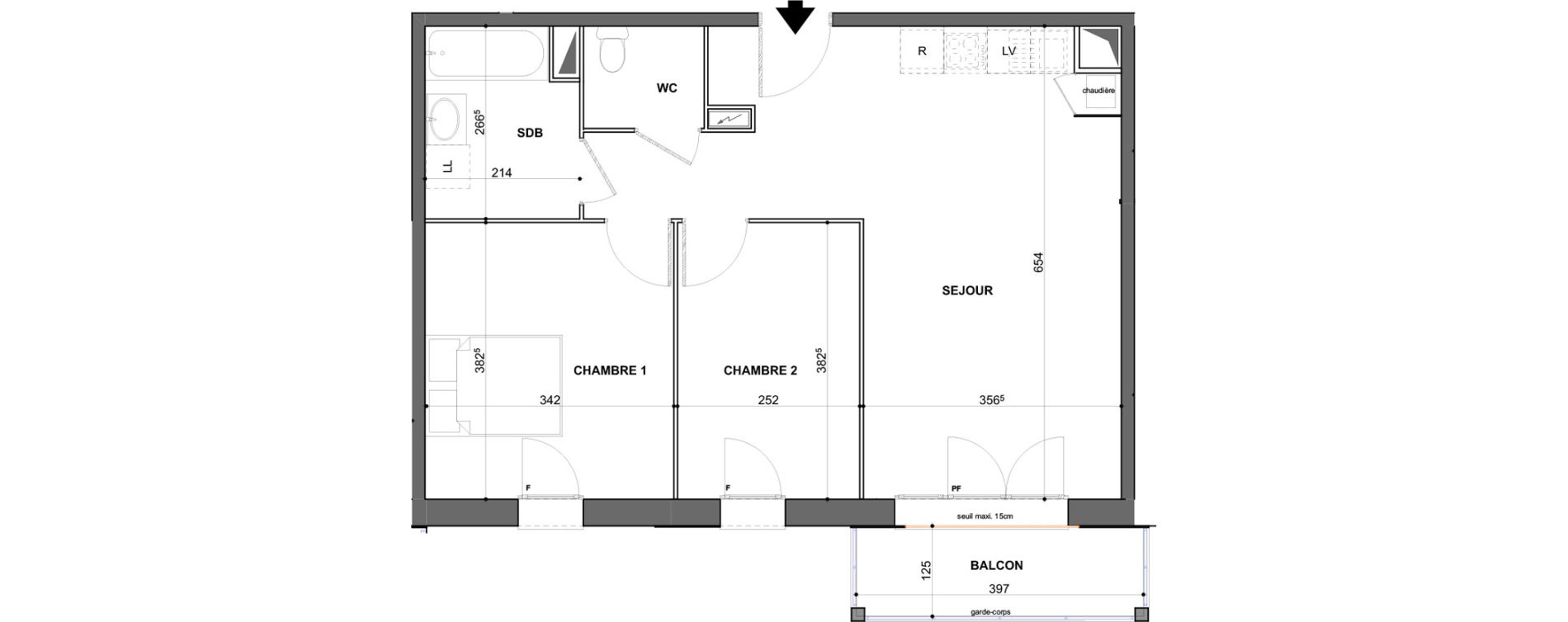 Appartement T3 de 60,98 m2 &agrave; Saint-Jean-De-Braye Puits de ville - centre ville