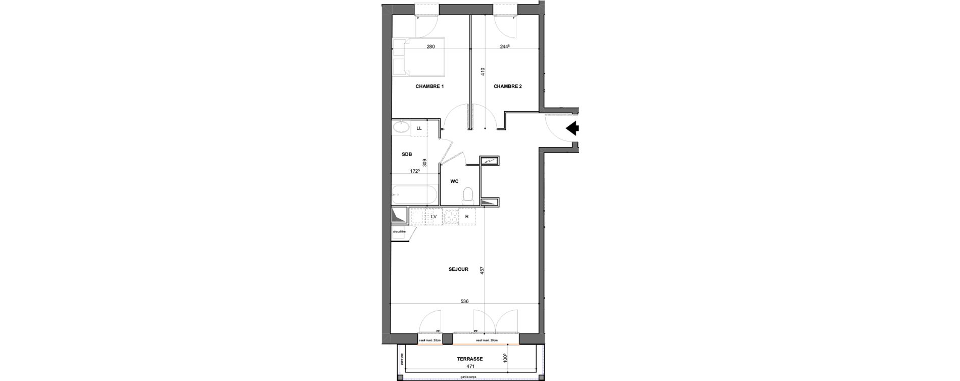 Appartement T3 de 61,11 m2 &agrave; Saint-Jean-De-Braye Puits de ville - centre ville