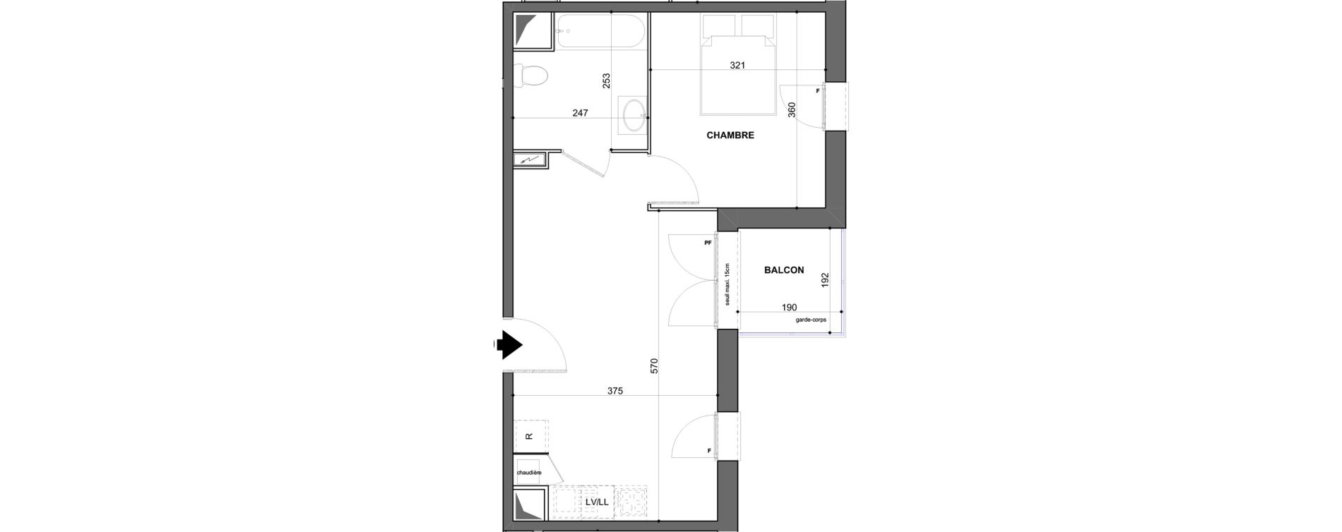 Appartement T2 de 40,66 m2 &agrave; Saint-Jean-De-Braye Puits de ville - centre ville