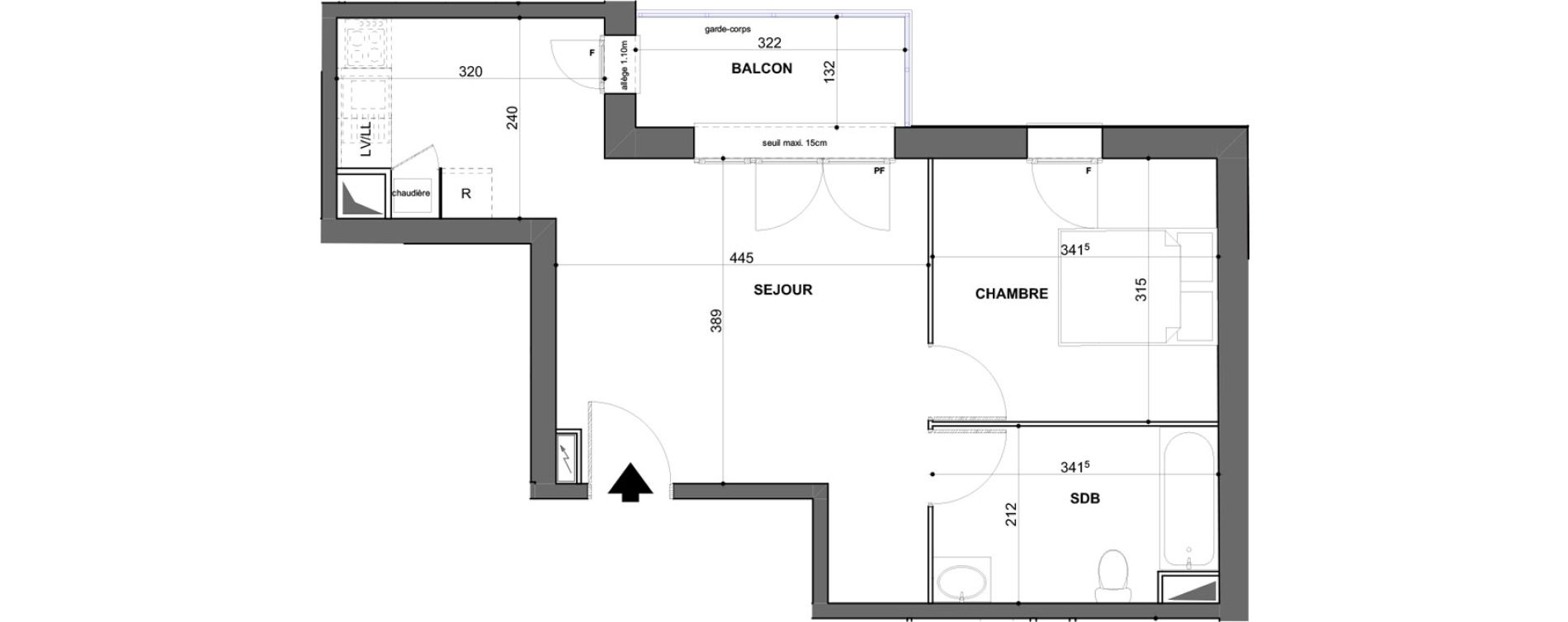 Appartement T2 de 43,35 m2 &agrave; Saint-Jean-De-Braye Puits de ville - centre ville