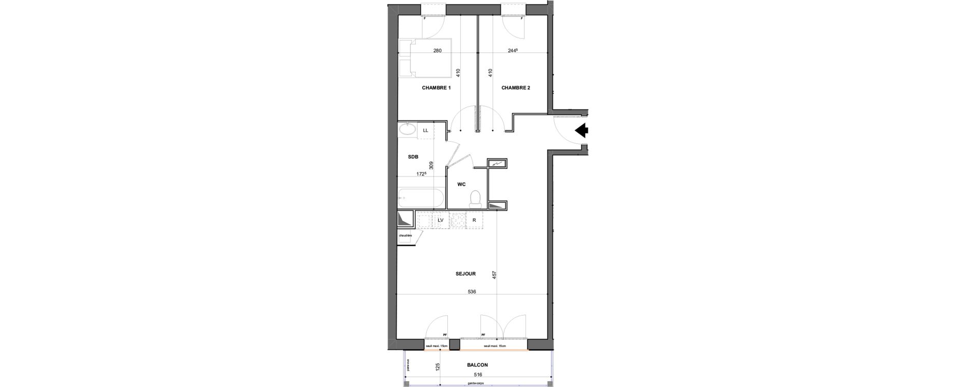 Appartement T3 de 60,95 m2 &agrave; Saint-Jean-De-Braye Puits de ville - centre ville