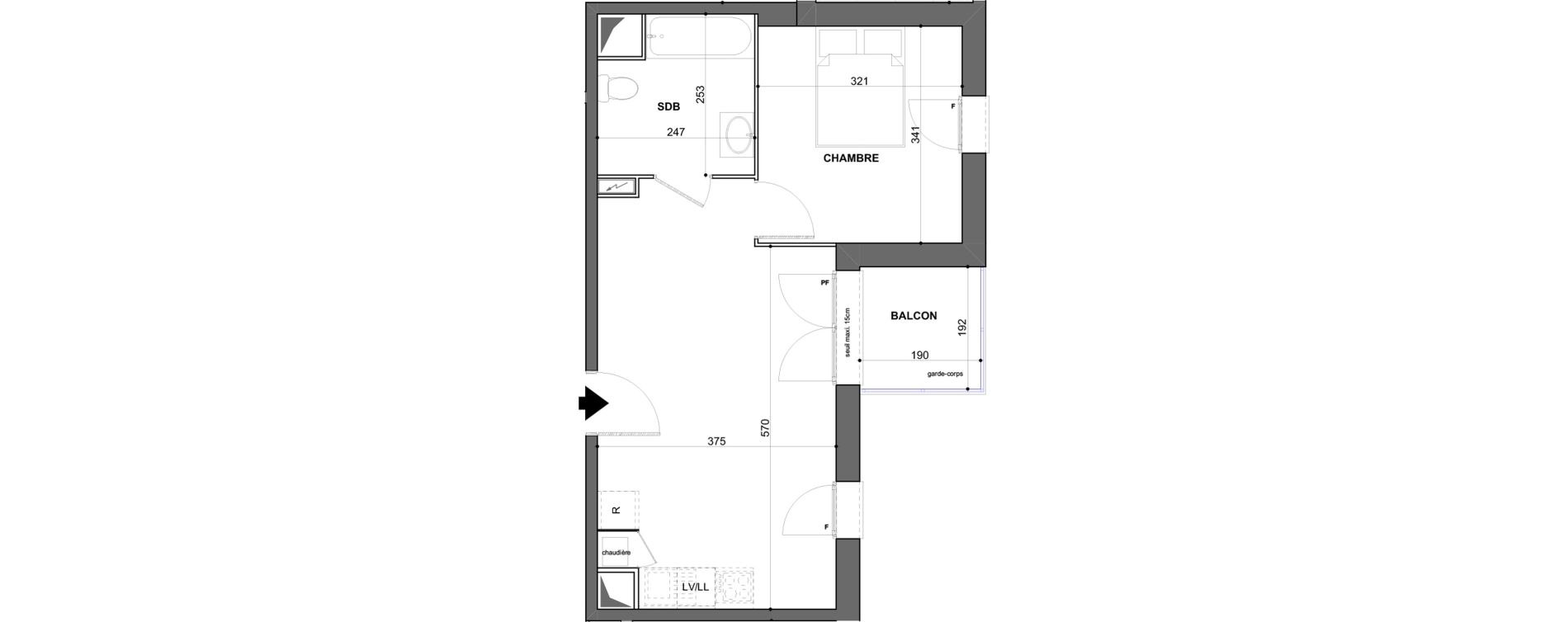 Appartement T2 de 40,05 m2 &agrave; Saint-Jean-De-Braye Puits de ville - centre ville