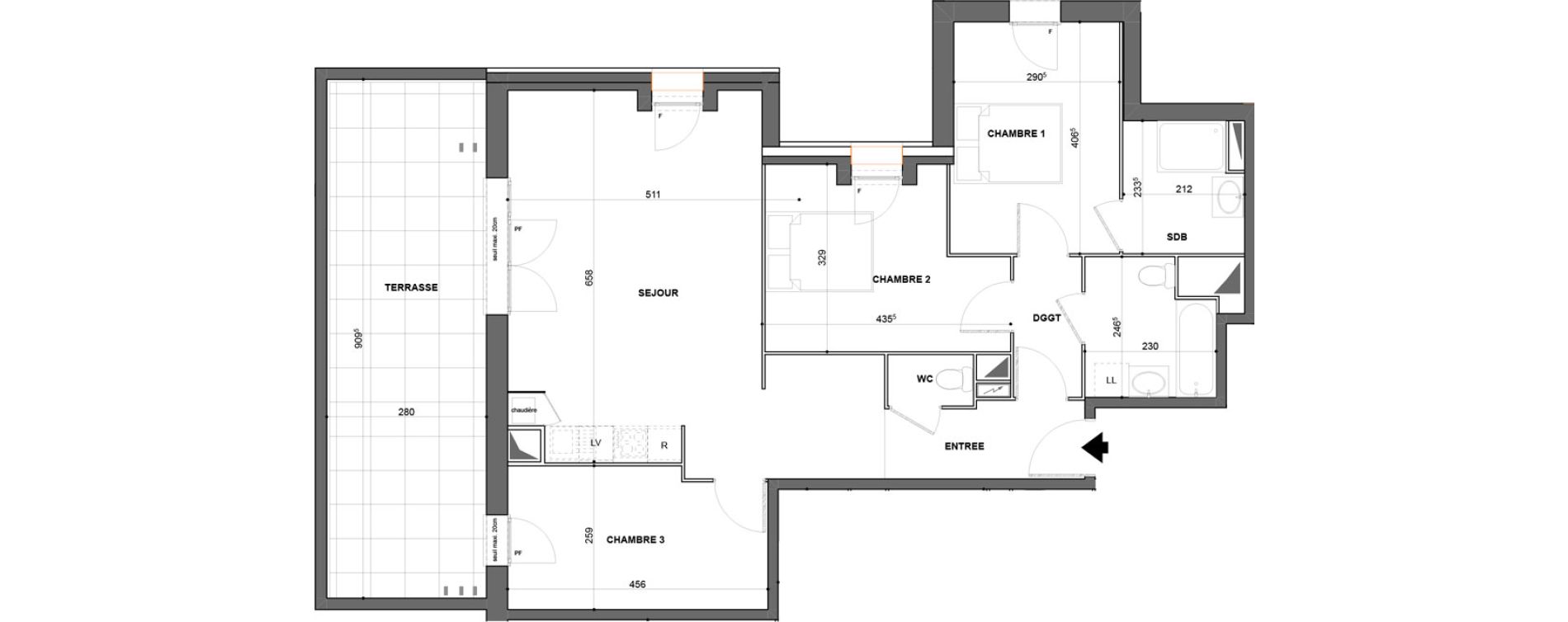 Appartement T4 de 85,66 m2 &agrave; Saint-Jean-De-Braye Puits de ville - centre ville