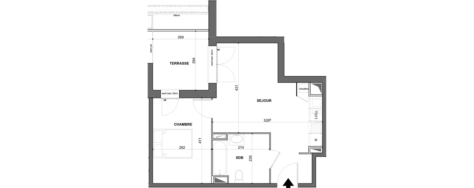 Appartement T2 de 40,52 m2 &agrave; Saint-Jean-De-Braye Puits de ville - centre ville