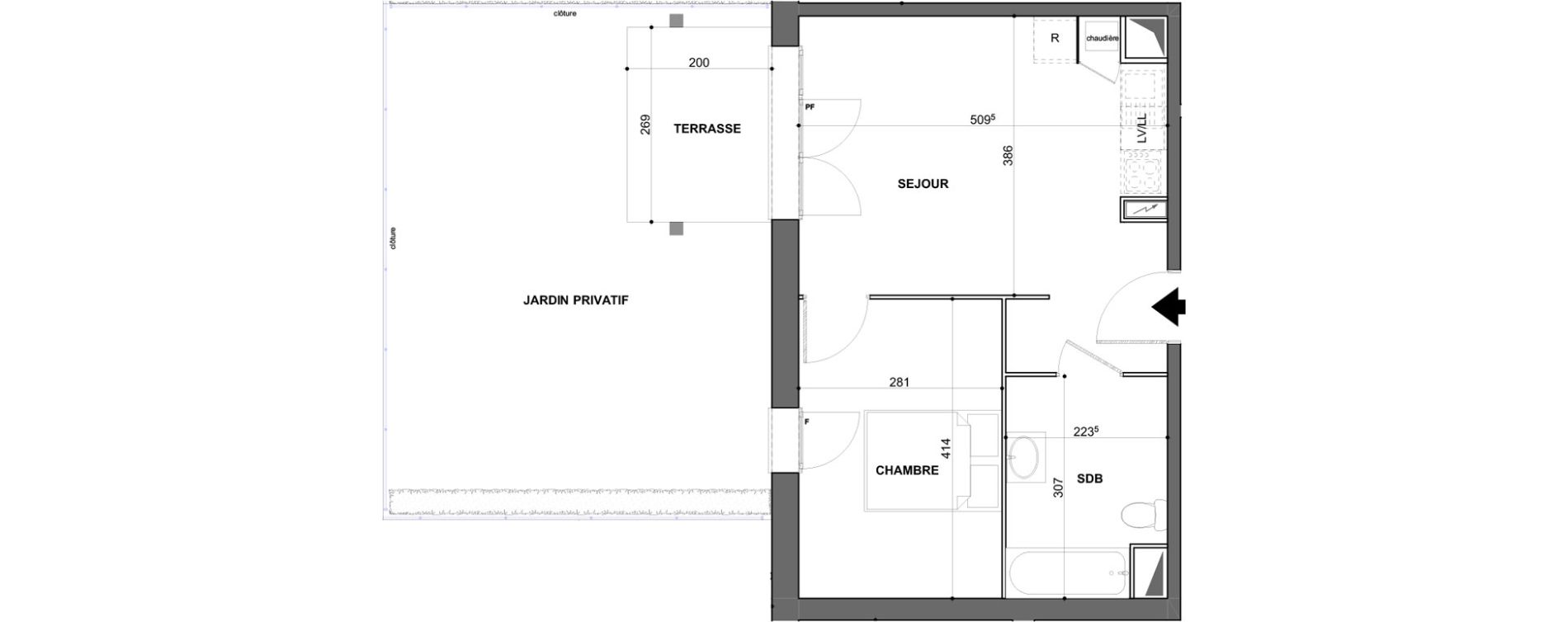 Appartement T2 de 39,47 m2 &agrave; Saint-Jean-De-Braye Puits de ville - centre ville