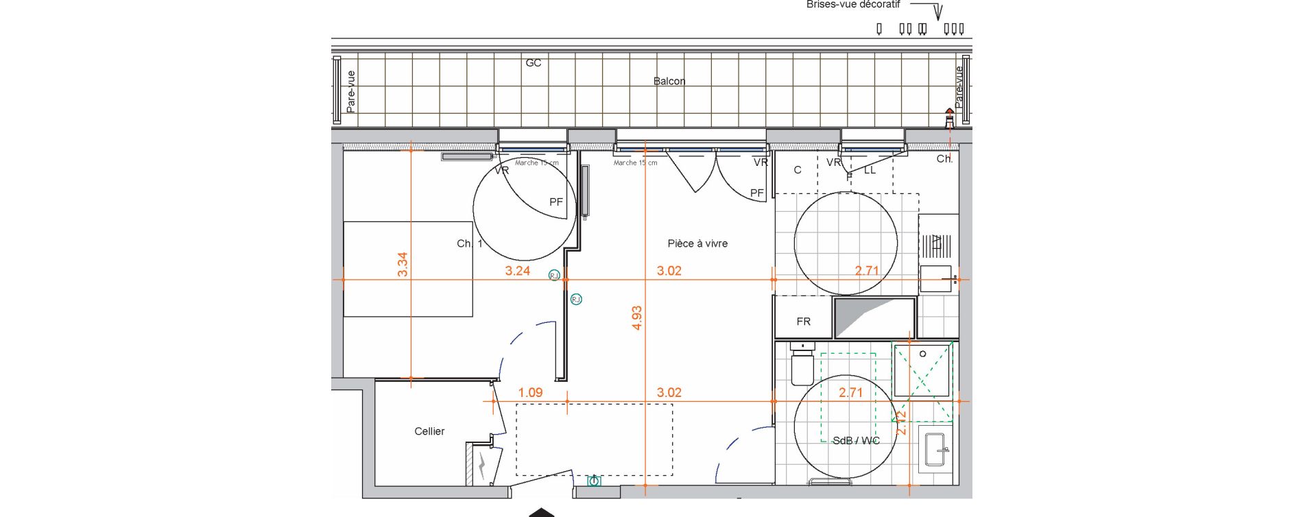 Appartement T2 de 42,00 m2 &agrave; Saint-Jean-De-Braye Centre ville