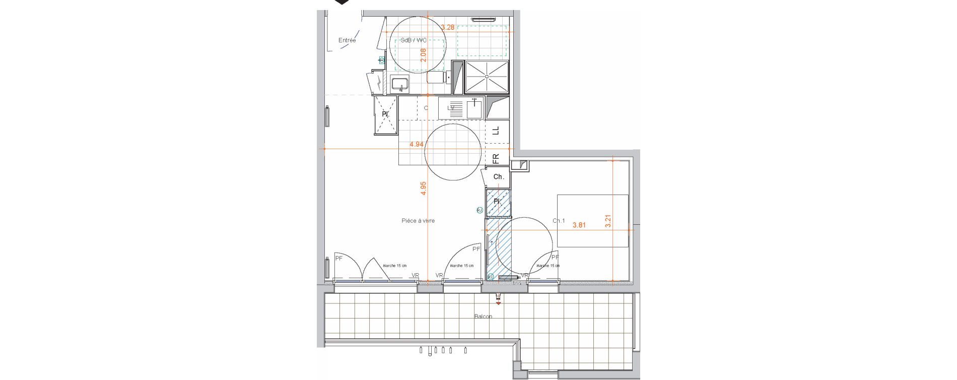 Appartement T2 de 43,40 m2 &agrave; Saint-Jean-De-Braye Centre ville