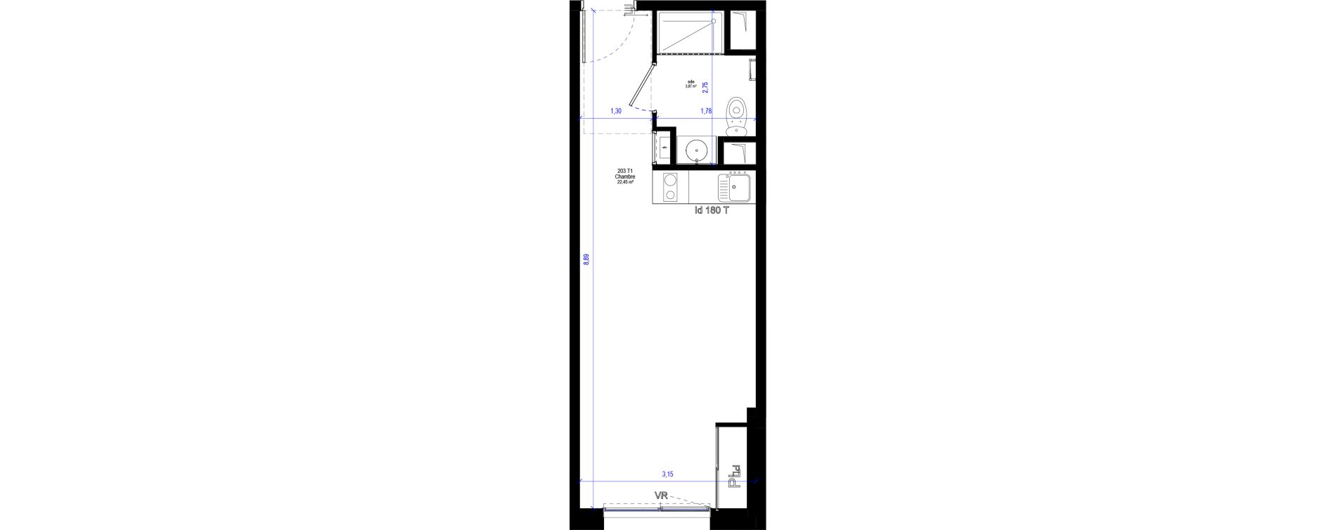 Appartement T1 de 26,32 m2 &agrave; Saint-Jean-De-Braye Bourgogne - saint-loup - armenault - chataigniers