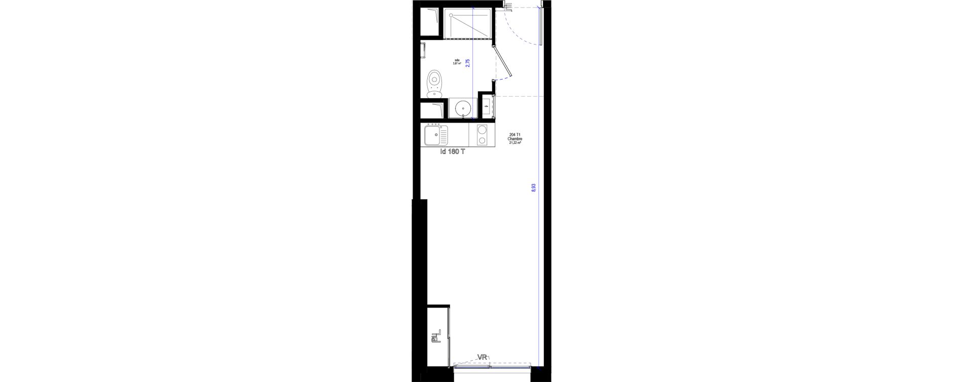 Appartement T1 de 25,09 m2 &agrave; Saint-Jean-De-Braye Bourgogne - saint-loup - armenault - chataigniers