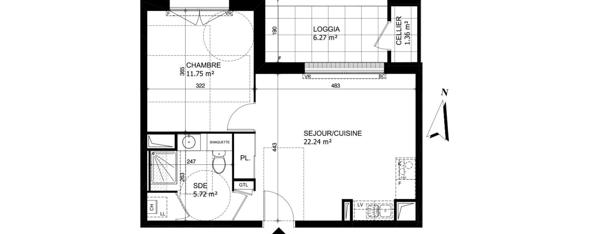 Appartement T2 de 39,71 m2 &agrave; Saint-Jean-De-Braye Idy link