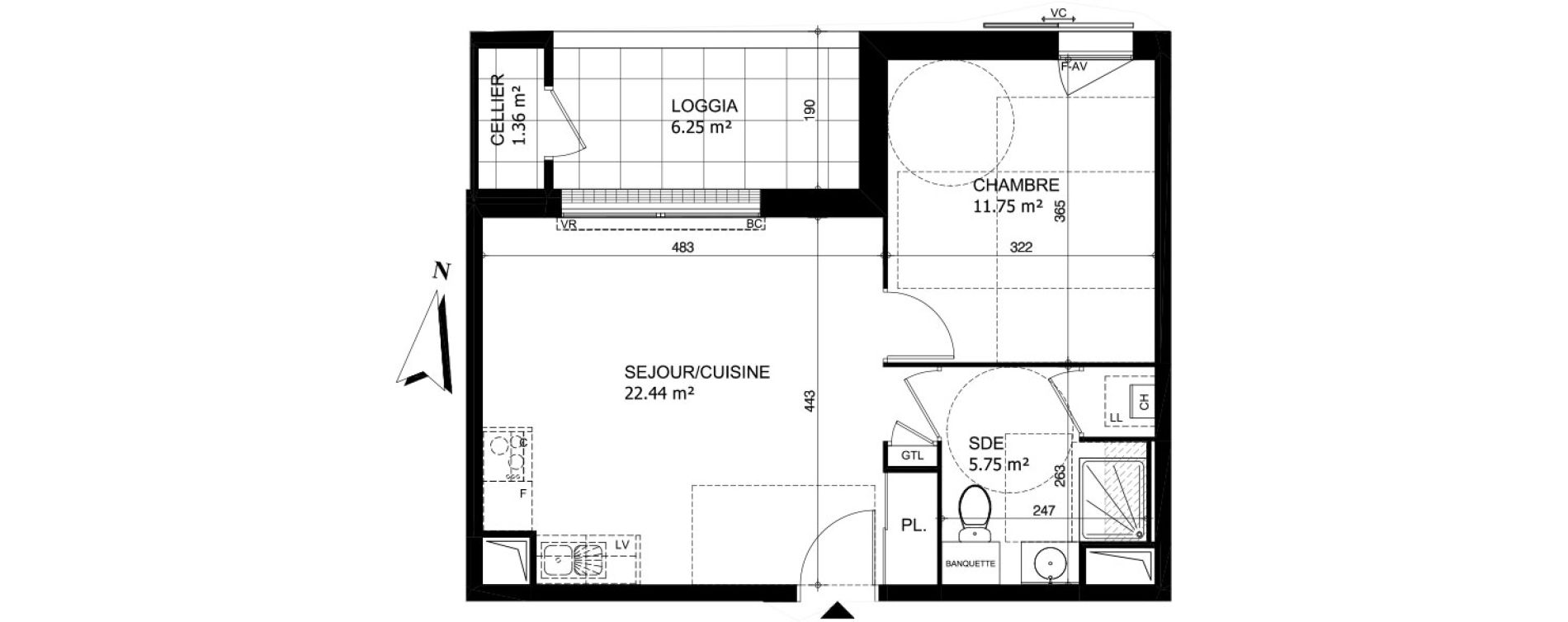 Appartement T2 de 39,94 m2 &agrave; Saint-Jean-De-Braye Idy link